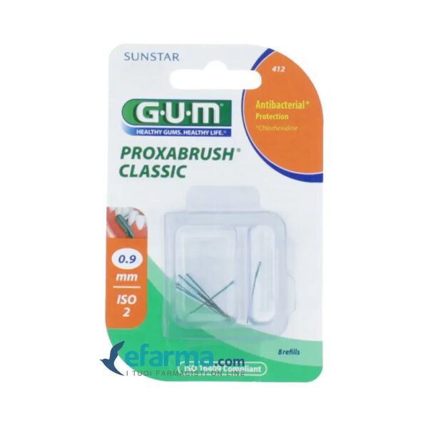 gum proxabrush classic 412 scovolino interdentale ultrafine cilindrico 8 pezzi