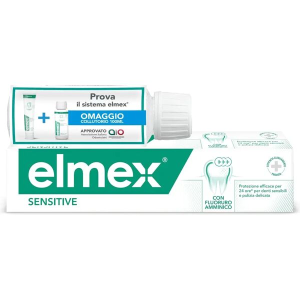 elmex sensitive kit denti sensibili dentifricio 75 ml + collutorio 100 ml in omaggio