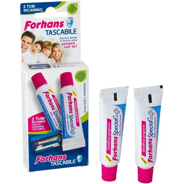 forhans tascabile kit ricambio dentifricio 2x12,5 ml