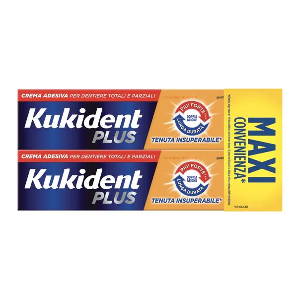 kukident plus doppia azione crema adesiva 2x65 g