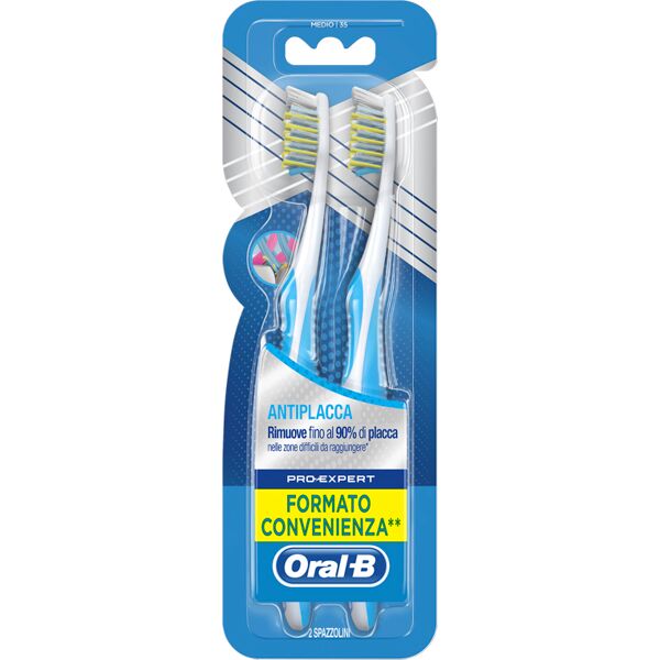 procter & gamble srl oral-b spazzolino manuale pro expert cross action anti-placca medio 2 pezzi