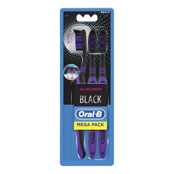 oral-b spazzolino manuale allrounder black 3 pezzi