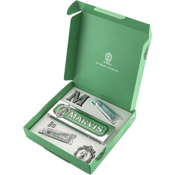 ludovico martelli srl marvis the mints gift set dentifricio classic 85ml + dentifricio whitening 10ml + dentifricio aquatic 10 ml