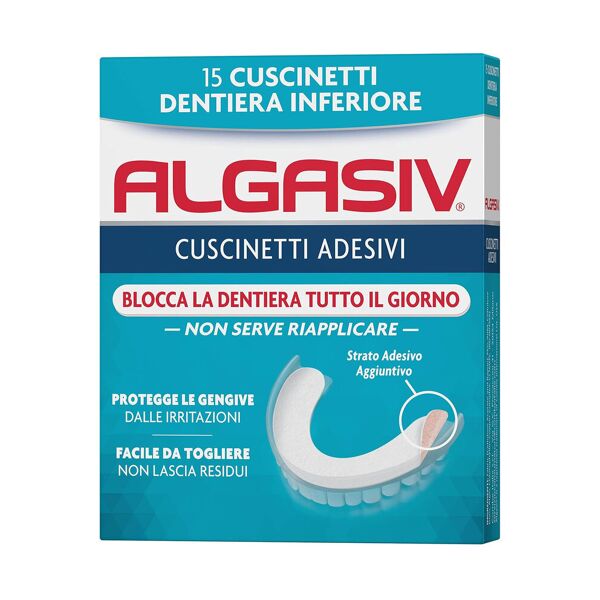 algasiv cuscinetti adesivi dentiera inferiore 15 cuscinetti adesivi