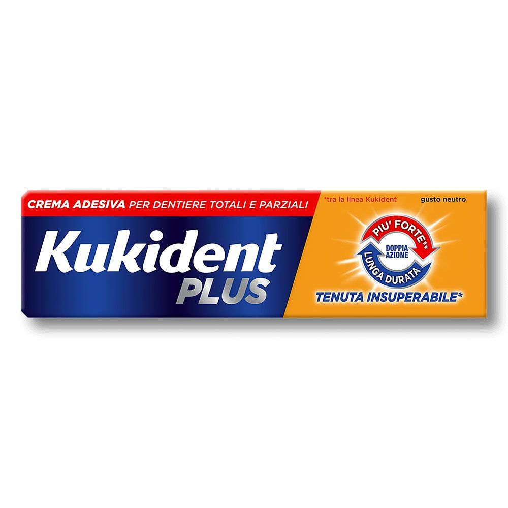 Kukident Plus Doppia Azione Crema Adesiva Dentiere 40g