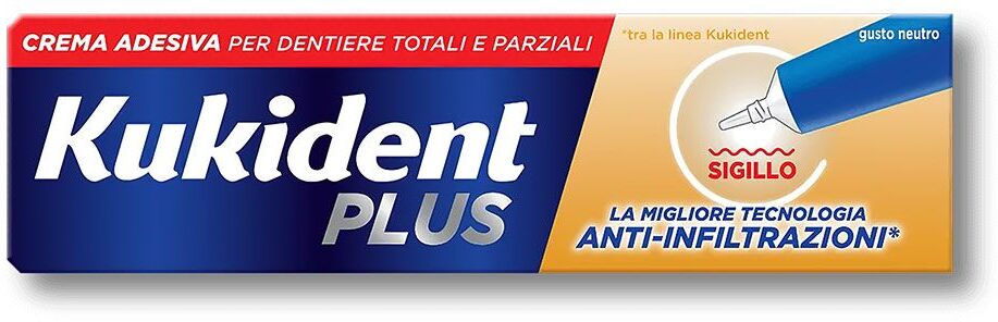 Kukident Plus Sigillo Crema Adesiva Dentiere 40g