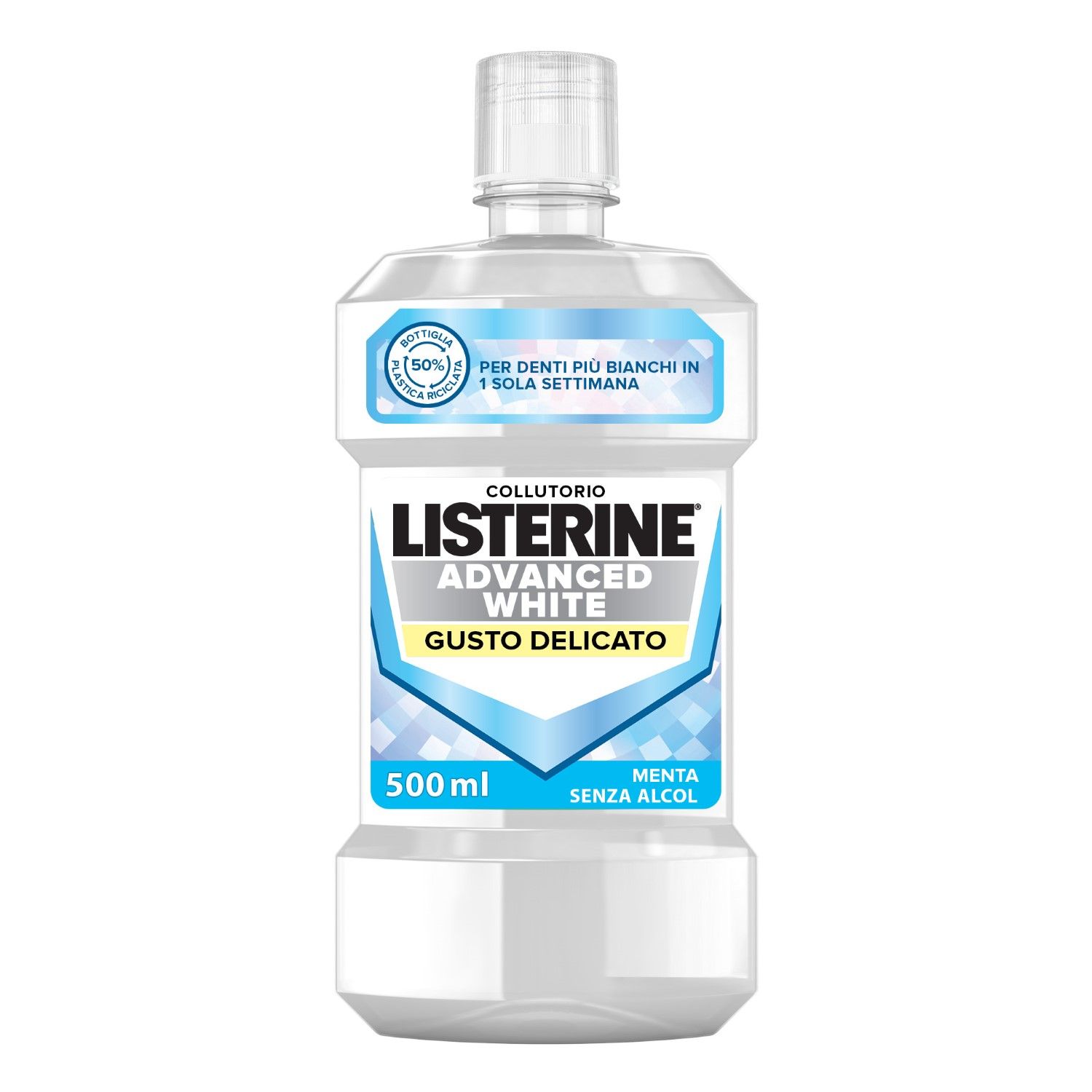 Listerine Advanced White Collutorio Gusto Delicato 500ml