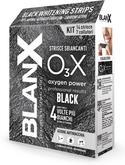 Coswell Blanx O3x Black Strisce Nere Sbiancanti antimacchia 14 pezzi