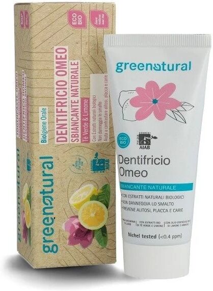 greenatural Dentifrici Dentifricio Sbiancante Omeo per Placca e Carie