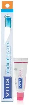 Vitis Medium Access Spazzolino con Testina Piccola e Setole Medie + Dentifricio Gingival 15 ml