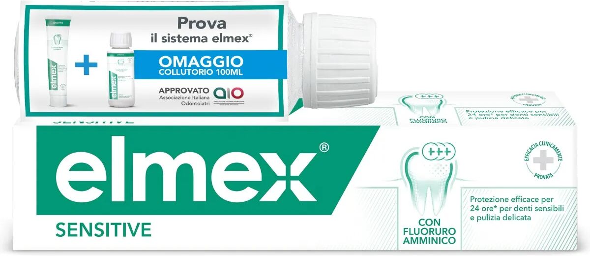 Elmex Sensitive Kit Denti Sensibili Dentifricio 75 ml + Collutorio 100 ml in Omaggio