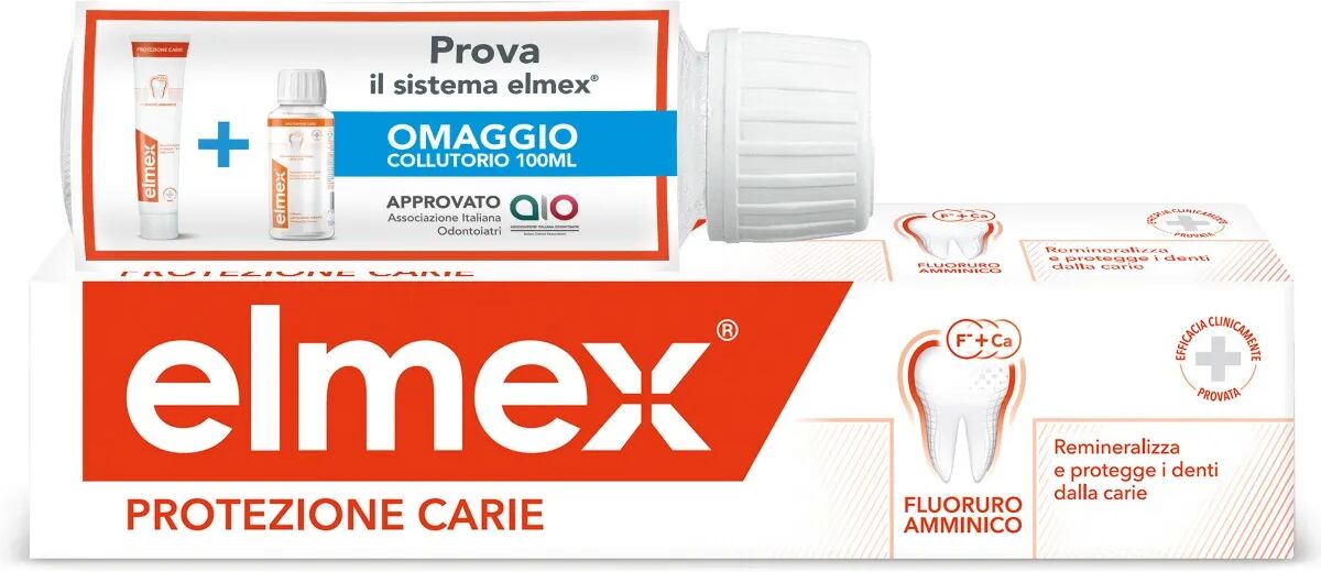 Elmex Protezione Carie Kit Dentifricio 75 ml + Collutorio 100 ml in Omaggio