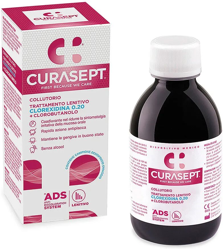 Curasept ADS Clorexidina 0,20 + Clorobutanolo Collutorio Trattamento Lenitivo 200 ml + Dentifricio 6 ml