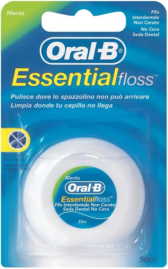 oral-b essentialfloss filo interdentale non cerato 50 metri