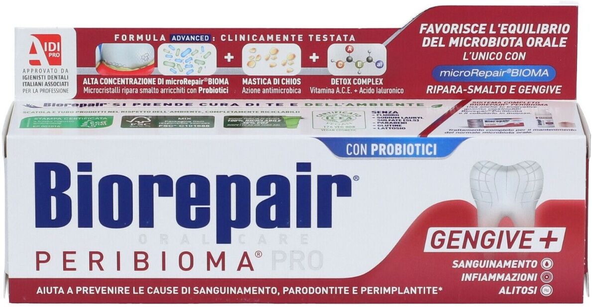 BIOREPAIR Peribioma Dentifricio con Probiotici e Vitamine 75 ml