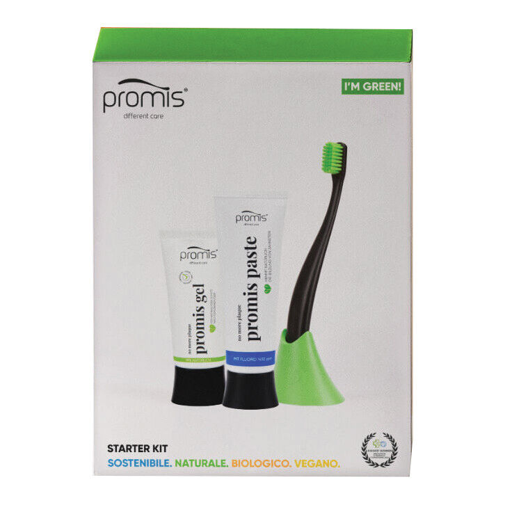 promis srl Promis starter kit 1 spazzolino + 1 portaspazzolino + 1 dentifricio 75 ml + 1 gel dentale 10 ml