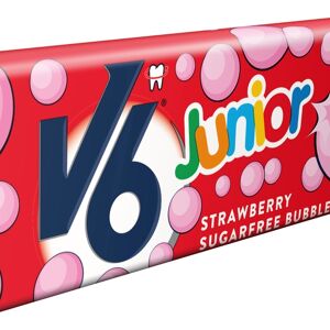 V6 Junior Bubble Gum Jordgubb 5 st