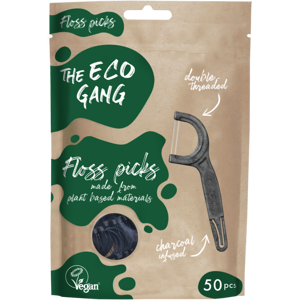 The Eco Gang Floss Picks Charcoal 50-pack