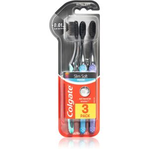 Colgate Slim Soft Active toothbrushes with activated charcoal - soft 3 pc