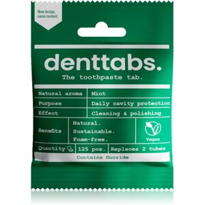 Denttabs Natural Toothpaste Tablets with Fluoride fluoride toothpaste in tablets Mint 125 tab