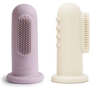 Mushie Finger Toothbrush children’s finger toothbrush Soft Lilac/Ivory 2 pc