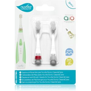 Nuvita Sonic Clean&Care Replacement Brush Heads battery-operated sonic toothbrush replacement heads for babies Sonic Clean&Care Medium Red/White 2 pc