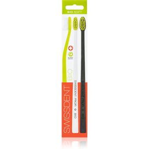 Swissdent BIO Trio pack toothbrush soft Green/White/Black 3 pc