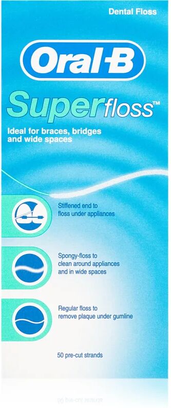 Oral B Super Floss dental floss for braces and implants 50 pc