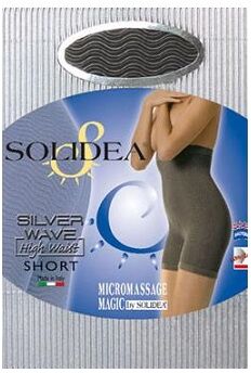 Solidea By Calzificio Pinelli Silver Wave High Waist Short Pantaloncino Nero Vita Alta A Compressione Media Forte Taglia 2m