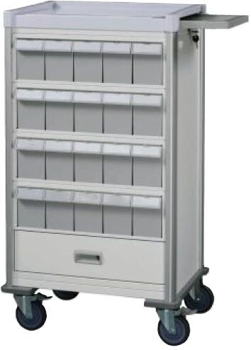 Vincal Carrello per terapia multicassetti (20+20) bifacciale con cassettone monofrontale - colore bianco