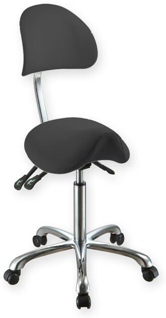 Sgabello ergonomico con seduta a sella - h regolabile - colore nero