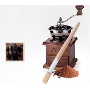 shopnbutik 2 PCS Wood Handle Bristles Coffee Grinder Dusting Cleaning Brush, Length: 19.5cm