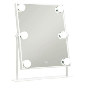 UNIQ makeup spejl med belysning - hollywood spejl - makeup spejl -make up spejl med lys - hvid - dæmpbar med tre lystilstande