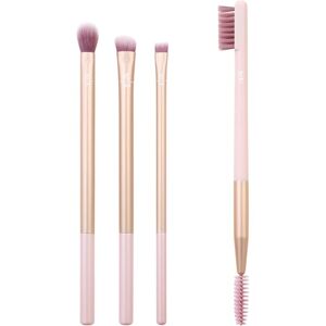 Real Techniques Makeup Brushes Eye Brushes Natural Beauty Tapered Shadow Brush 355 + Brow Highlighter Brush 354 + Flat Liner 326 + Brow Duo Brush RT 353 + Fine Point Tweezer