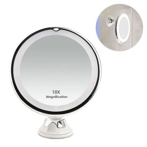 10x forstørrelsesglas makeup spejl med lys, badeværelse bruse spejl