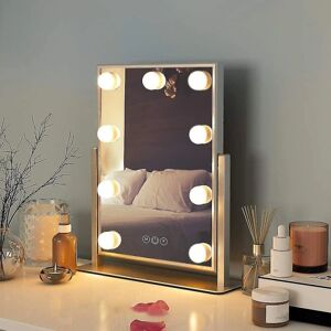 brand Hollywood spejl med lys stort lys makeup spejl forfængelighed makeup spejl smart touch kontrol 3 farver Dimable Light Detacha