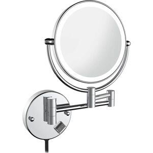 Dobbeltsidet forstørrelsesglas makeup spejl vægmontering LED vandtæt spejl 360 graders rotation -6 tommer sølv,