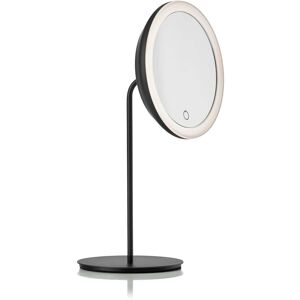 Zone Denmark - Miroir cosmetique avec grossissement 5x et eclairage LED, Ø 18 cm, noir