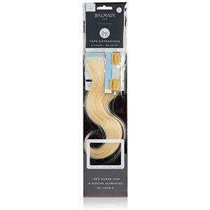 Balmain Lot de 2 extensions de cheveux humains avec ruban adhésif L10/613 Blond très clair 25 cm 22 g - Publicité