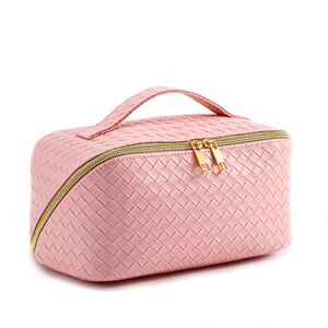 Ruikdly Trousse de Toilette Voyage Grande Capacité Trousse à Maquillage Voyage Portable Waterproof Leather Makeup Bag avec Poignée et Séparateur pour Les Produits de Beauté Féminins, Les Accessoires - Publicité