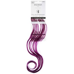 Balmain Lot de 10 extensions de cheveux humains à remplir 45 cm Violet foncé 0,027 kg - Publicité