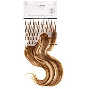Balmain Lot de 50 extensions de cheveux humains avec micro anneaux de 40 cm de long 9,8G Blond doré très clair 240 g - Publicité