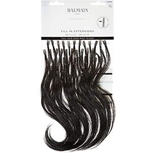 Balmain Extensions de cheveux humains à remplir 50 pièces, longueur 25 cm, numéro 1, noir, 0,033002 kg - Publicité