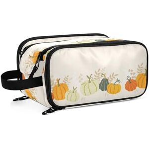 ISAOA Jolie trousse de toilette de voyage en forme de citrouille d'automne pour femmes, filles, hommes, portable, étanche, trousse de maquillage, trousse de toilette, #1, Taille unique, Trousse de beauté - Publicité