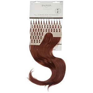 Balmain Micro Ring Extensions de cheveux humains 50 pièces 40 cm 5Rm Acajou clair Rouge Marron 240 g - Publicité