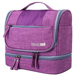 FANDARE Trousse de Toilette FemmeTrousses à Maquillage Sac Cosmétique Homme Trousse de Toilette Vanity Voyage Nécessaire de Toilette Sac Beauté avec la séparation sèche et Humide Conception Violet - Publicité