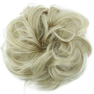 CAISHA XL Postiche Choucho Avoir Les Cheveux Relevés Volumineux Bouclé Chignon Blond Clair G8E - Publicité