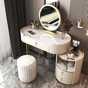 GKever Ensemble de Bureau de Commode de Maquillage avec lumières et Miroir, vanité de Maquillage Moderne, Miroir à intensité Variable à écran Tactile 3 Couleurs, Cadeaux de Meubles cosmétiques de vanit - Publicité