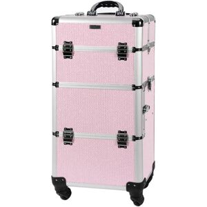 Parisax Professionnel Valise aluminium rose & strass blancs Parisax Professional