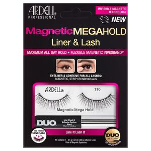 Ardell - Faux-Cils Magnétique MegaHold n°110 avec colle/feutre eyeliner Duo 2,5g Magnétiques en frange réutilisables, inclus 2.5 g - Publicité